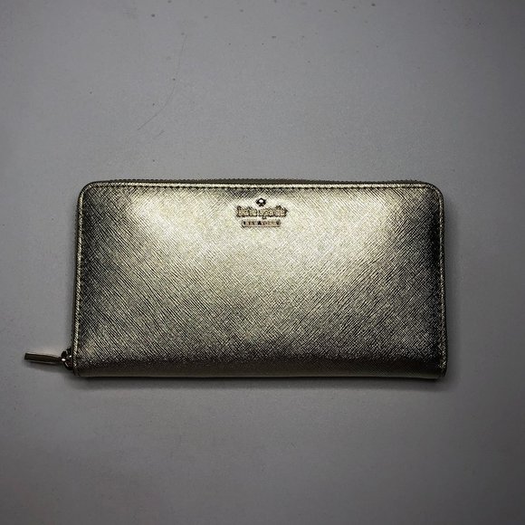 kate spade Handbags - 💘HOST PICK 💘 KATE SPADE SPENCER GOLD METALLIC SLIM CONTINENTAL WALLET / NWT